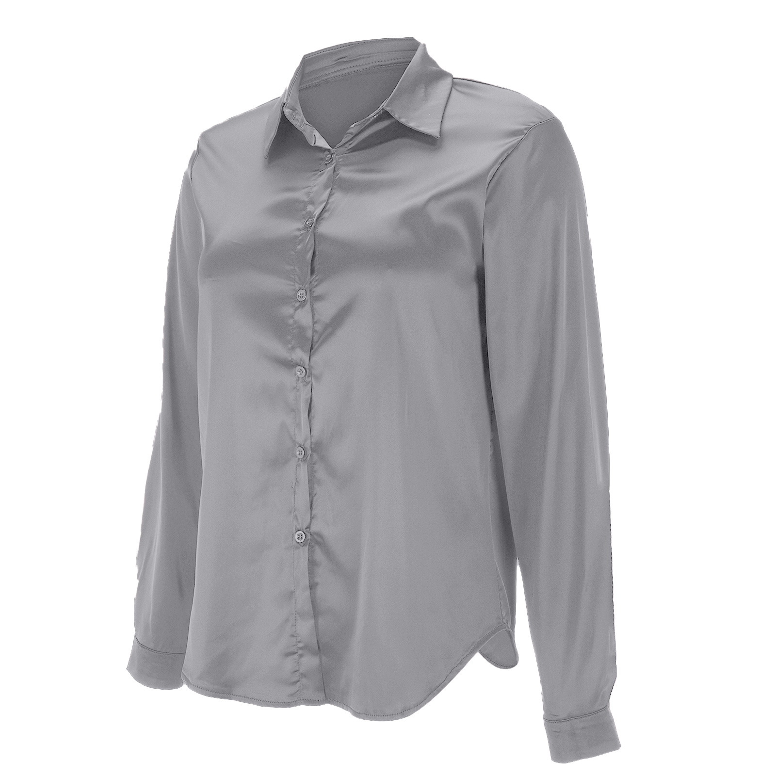 Popular Item On 's European And American Independent Sites: Women's Pullover V-neck Solid Color Elegant Satin_ecoleips.com