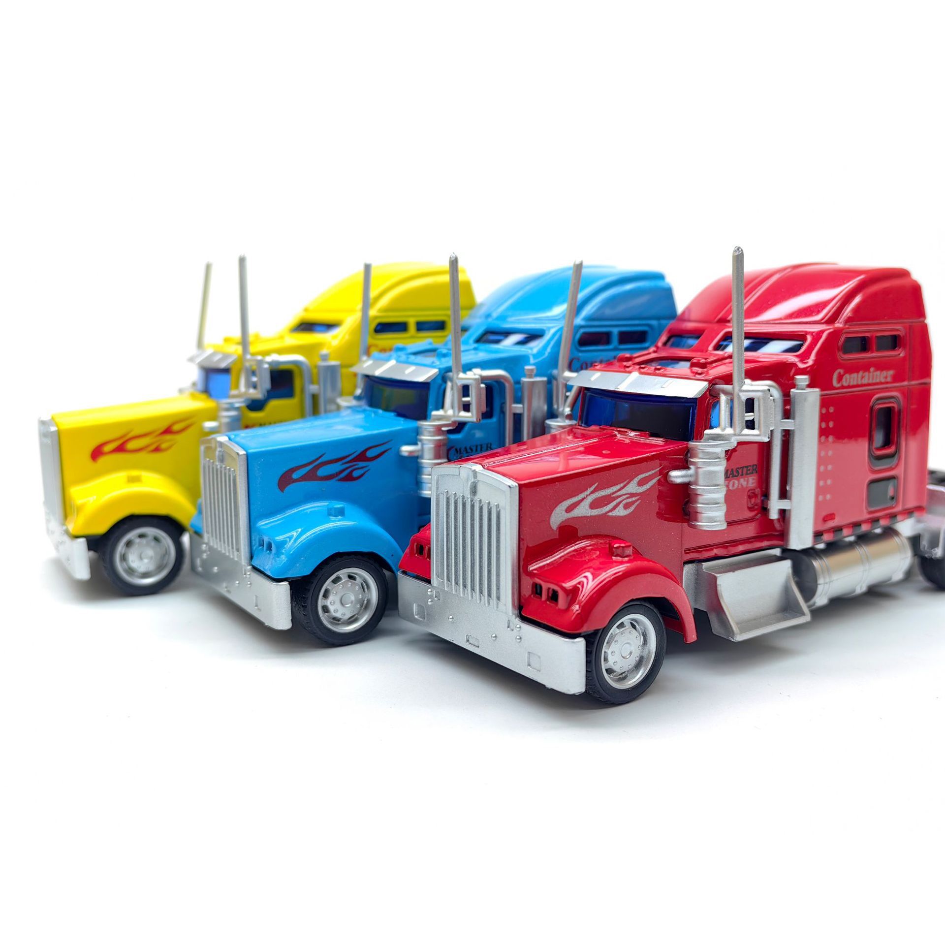 Cross-Border Hot-Selling Realistic American Truck Alloy Car Model Inertia Car Children's Toy Gift Birthday Cake Decoration Wholesale