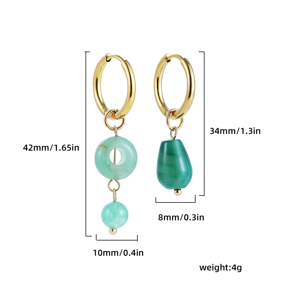 1 Pair Modern Style Geometric Natural Stone Drop Earrings display picture 4