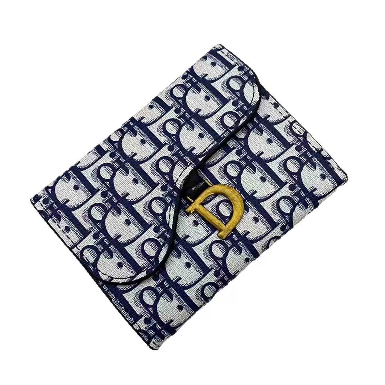 INS新款D欧美印花薄款钱包女短款复古时尚软皮夹三折手拿包卡包潮