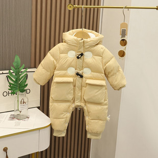 Winter Baby 90 white duck down jacket down jacket winter New Men and women baby thickened outing romper romper