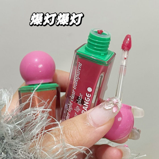HERORANGE ~ Bingfen Qin transparent mirror lip glaze lasting and not easy to fade without makeup and white student party parity lip gloss