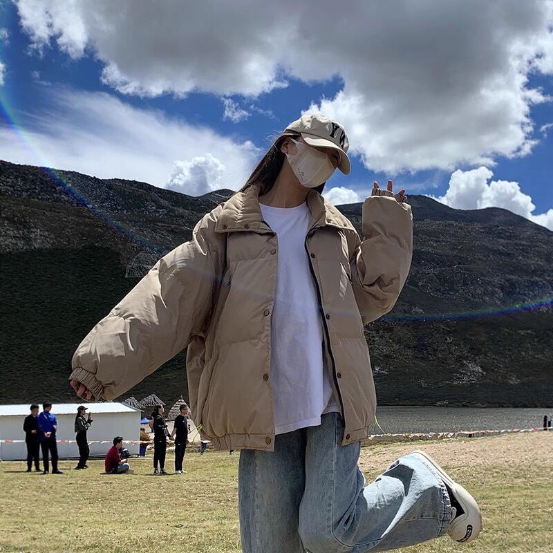 Women's down cotton jacket 2025 new winter coat, thickened, for petite individuals, oversized trendy loose cotton coat Women's down cotton jacket 2025 new winter coat, thickened, for petite individuals, oversized trendy loose cotton coat
