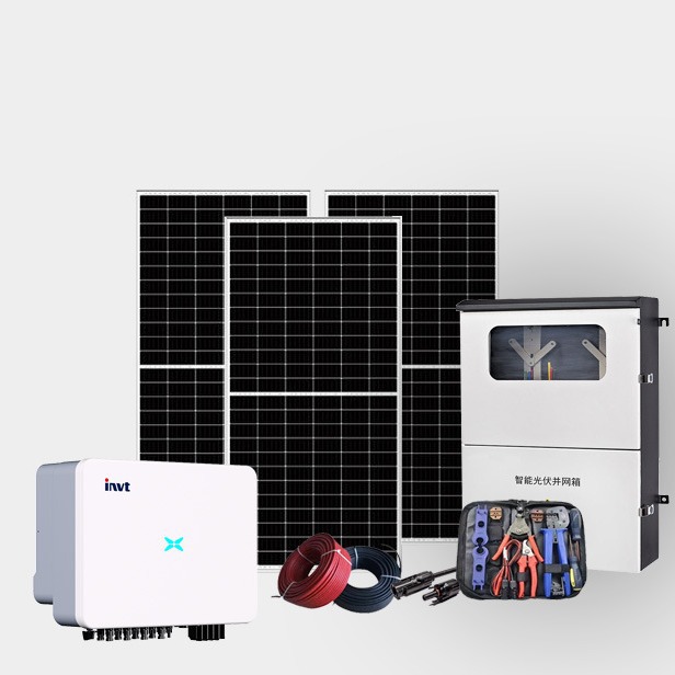 30KW太阳能并网发电系统户用光伏电站电池板逆变器连接头全套组件