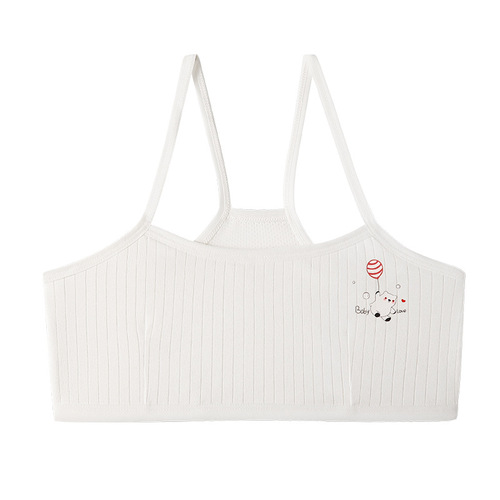 Developmental period underwear for primary school girls, breathable and thin, girls' first-stage girl's small vest bra with cotton padding to prevent bumps