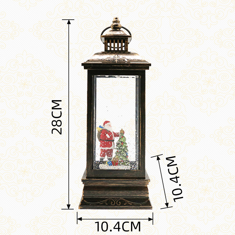 跨境圣诞风灯 圣诞老人内景树脂工艺品USB&电池双供电发光水球