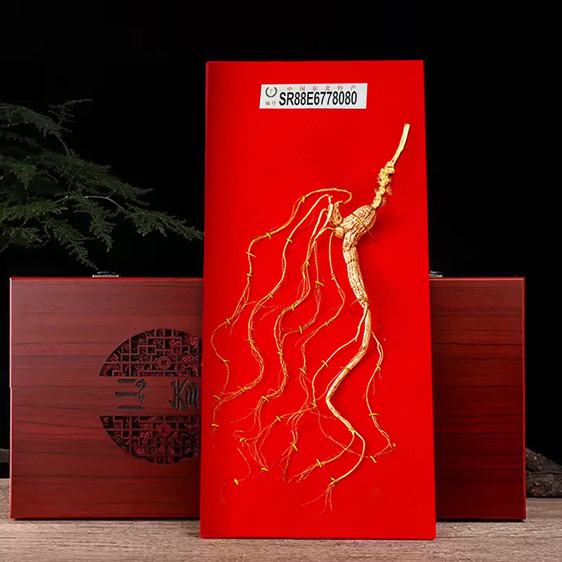 12-Year Wild-Grown Ginseng Gift Box with Certificate, Northeastern Chinese Ginseng—Sun-Dried Ginseng for Infusing Alcohol, Wholesale Price