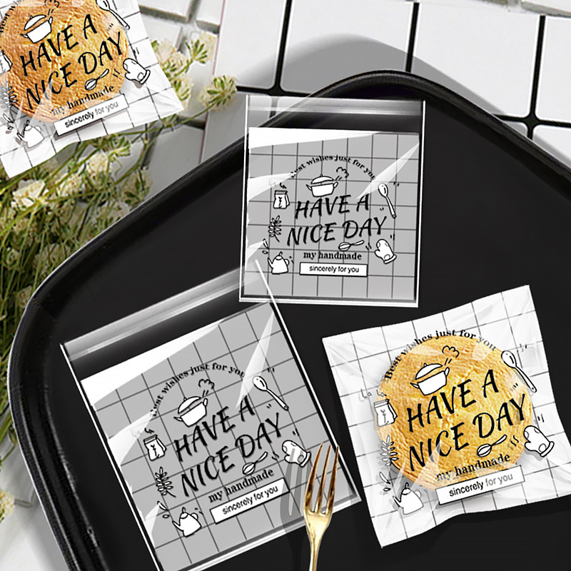 23 hecho a mano hermoso día copo de nieve galletas crujientes bolsa de embalaje autoadhesivo pastel de Luna regalo turrón regalo