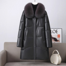 海宁真皮羽绒服女中长款显瘦鹅绒服头层绵羊皮衣 2025新款中老年