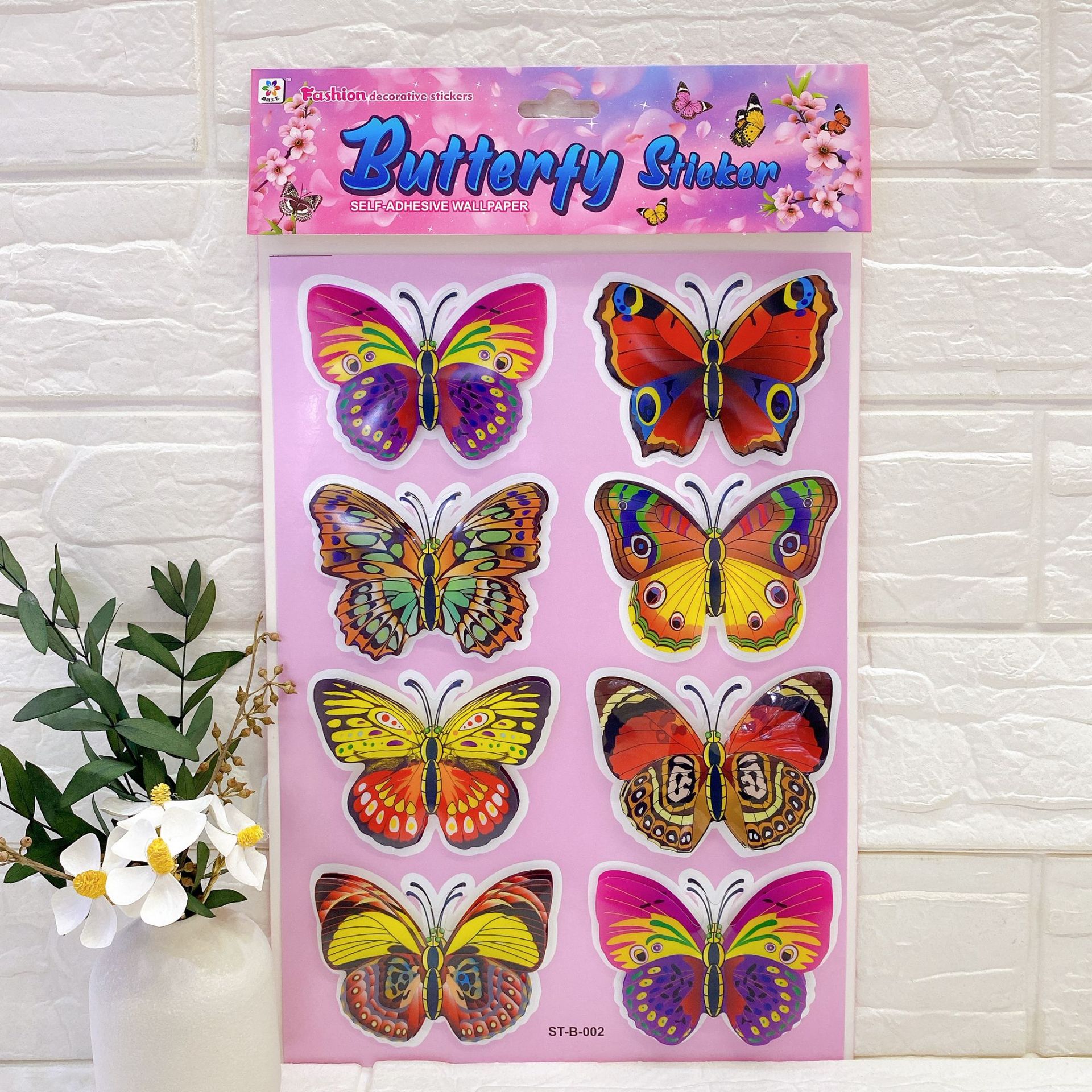 8 PVC mariposa serie capa por capa tridimensional pegatinas decorativas de pared mariposa sala de estar decoraciones de la pared dormitorio pegatinas