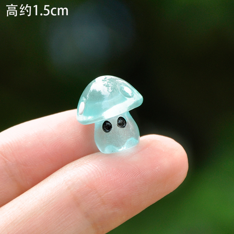 Nuevo mini resina luminosa seta pequeño modelo creativo lindo ojos colorido pequeño seta micro paisaje decoraciones