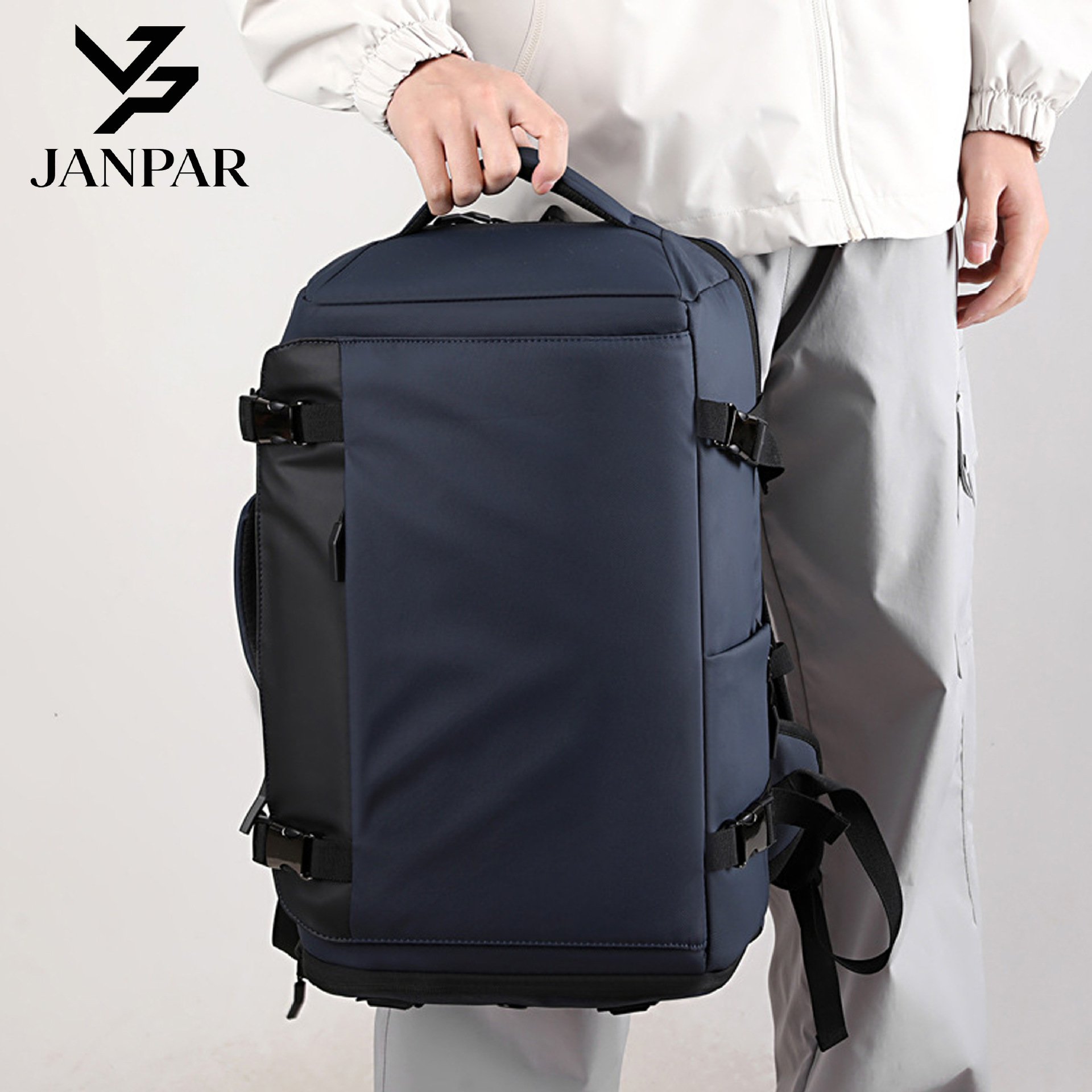 Mochila Rígida de Viaje para Hombre USB, Película Sintética, Transpirable, Compartimento para Zapatos, para Viajes de Negocios