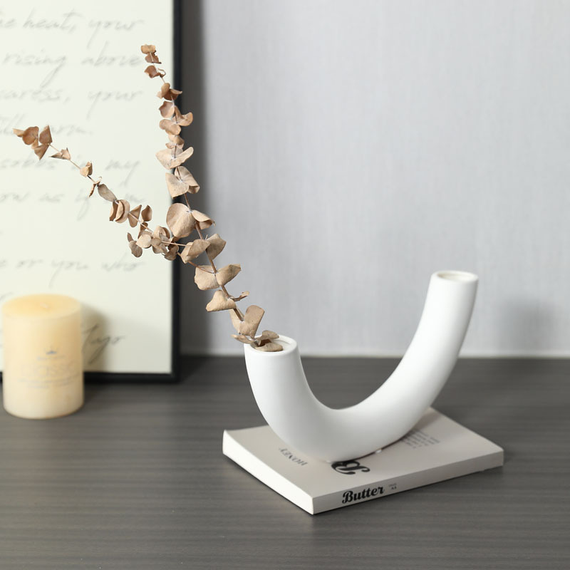 Vasos de cerámica simple gabinete de televisión oficina decoración de entrada decoración de sala de estar flor flor flor de simulación decoración del hogar