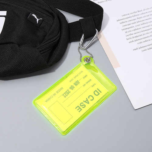 PVC new fluorescent card bag ins niche female small and thin student meal card ID work bus card card set trend
