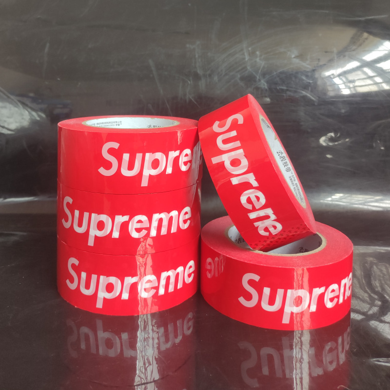 潮牌Supreme大サイズの包装テープの潮流はSUPの赤い黒色の透明なテープを縛ります。