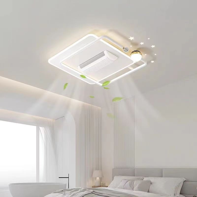 Luz de ventilador sin hoja para la sala de estar en 2024 nueva lámpara de techo actualizada de tres generaciones de lámparas de ventilador invisibles de rodillos