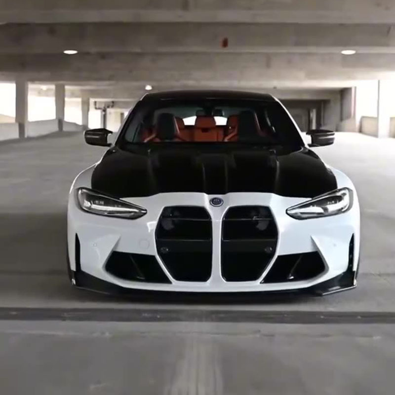 Suitable for 20-24 Bmw M3 M4 G80 G82 Cs Bright Black Grille Replacement Bright Black Carbon Pattern Front Grille