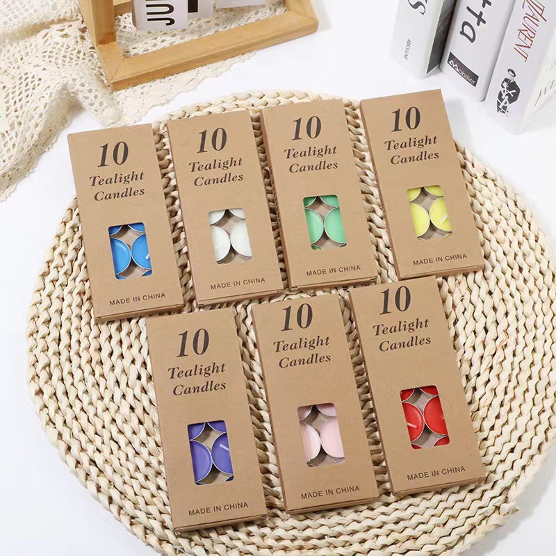 Manufacturer's kraft paper box 6 grams candle round tea wax Valentine's Day romantic confession birthday arrangement picture 10 pieces 