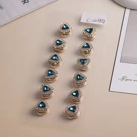 复古服饰百搭头巾配饰磁吸固定夹几何三角形合金点钻丝巾扣围巾