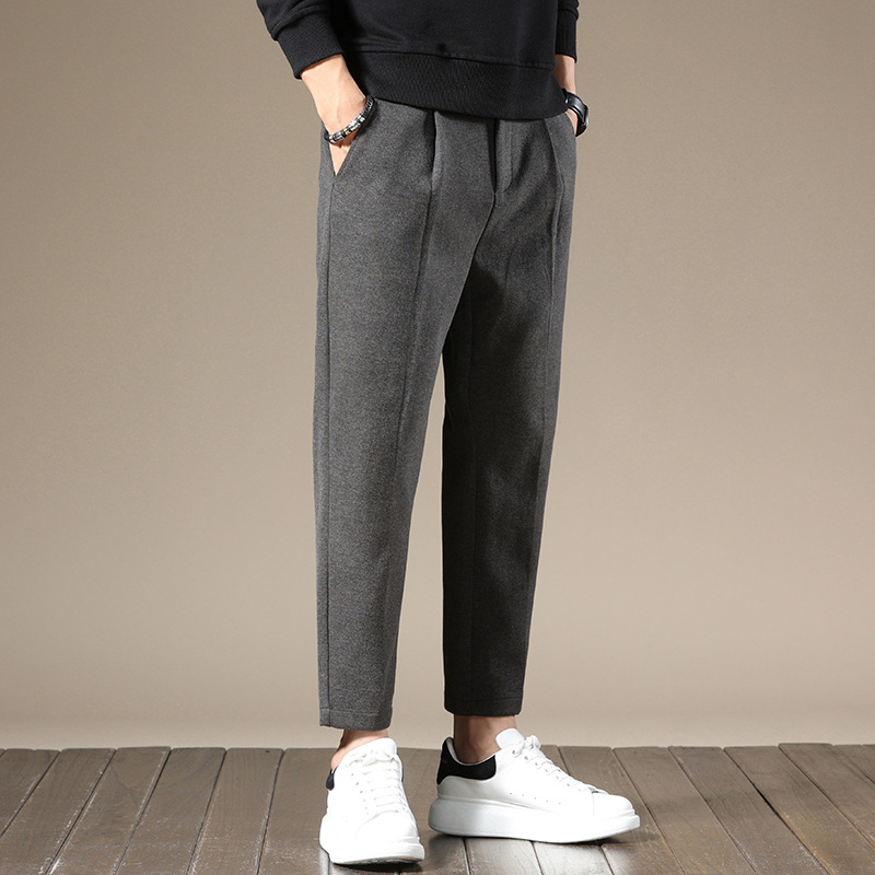 2024 New shaking tone Men's nine casual pants men's Tide brand Korean version of small trousers tapered pants