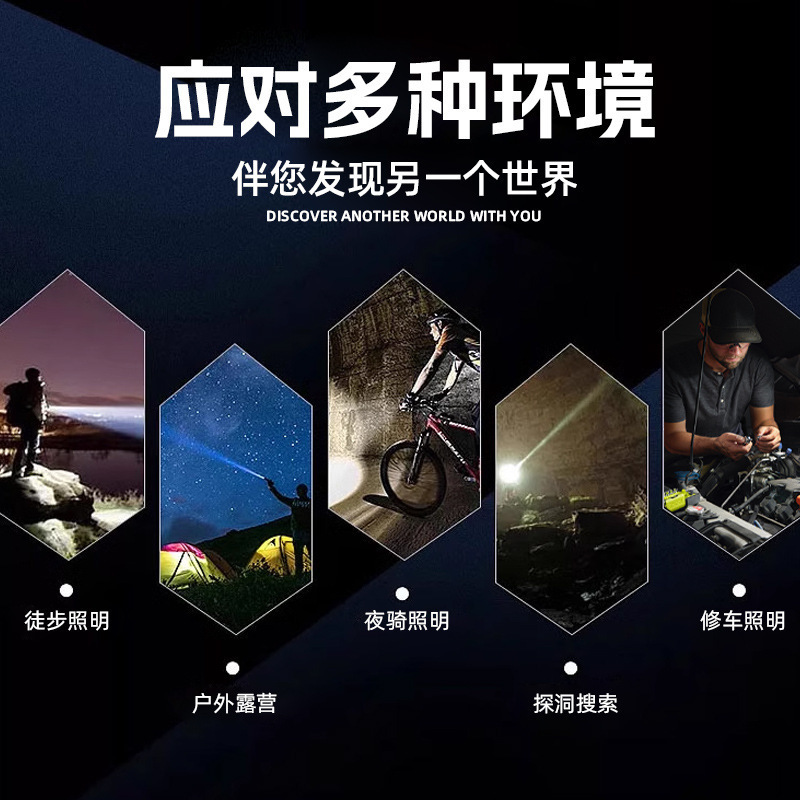 跨境数字手电筒强光户外led探照灯充电长续航伸缩铝合金手电|undefined