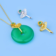 S925纯银平安扣夹扣银扣头玉坠扣水晶扣DIY银饰品配件扣吊坠配饰