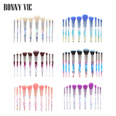 邦尼BV10支水晶化妝刷套裝透明鑽石柄眼影刷美妝工具化妝刷全套