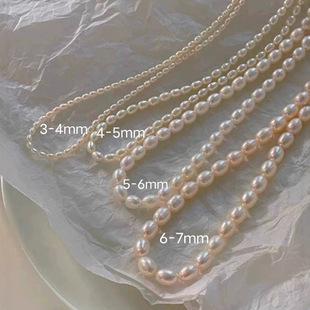 Zhuji Pearl Necklace Natural Millet Pearl Simple Elegant Plain Silver Clavicle Chain Necklace Superfine Light Luxury Necklace