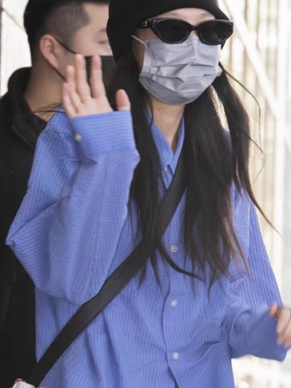 现 韩国设计师du*st肌理感条纹衬衫jennie同款慵懒感宽松衬衣女|undefined
