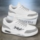 Men's shoes with a sporty and casual design feel in spring, niche low top board shoes, youth leather waterproof and versatile small white trendy shoes
