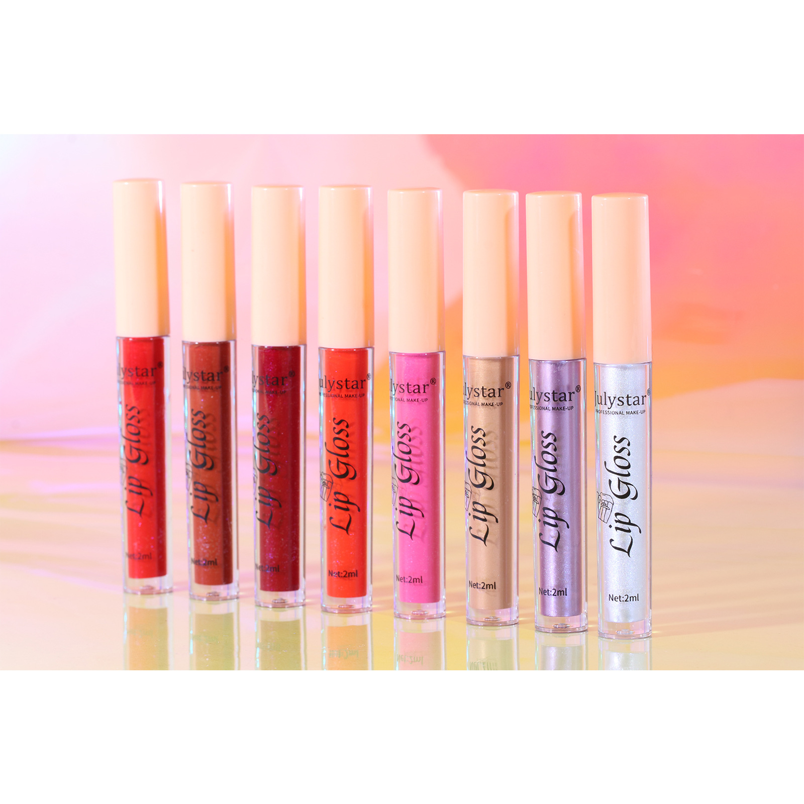 Cross-border makeup lip gloss 8-color pearlescent lip gloss, European and American lip and cheek dual-purpose lipstick, easy-to-apply lip gloss undefined