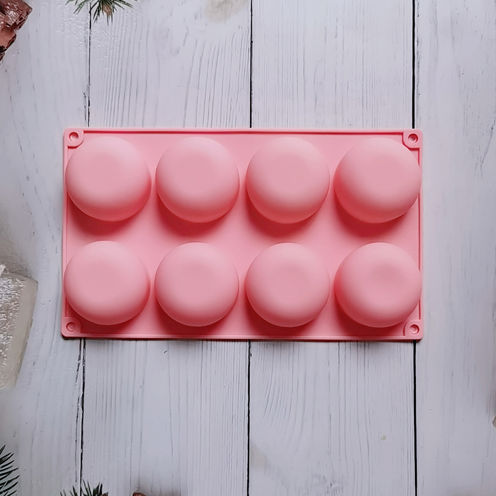 Silicone 8 con fondo plano semicircular 129 pastel chocolate molde de silicona postre pastel decoración cocina molde de horneado
