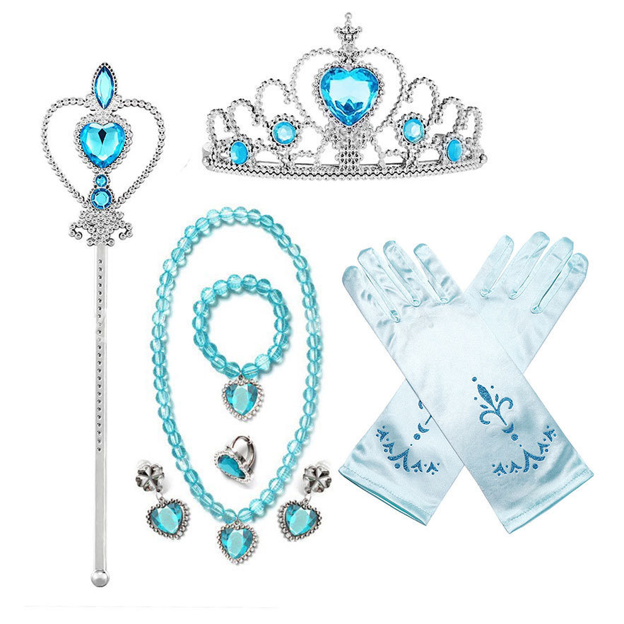 Frozen elsa assepoester cosplay accessoires ketting oorbellen_voghion.com