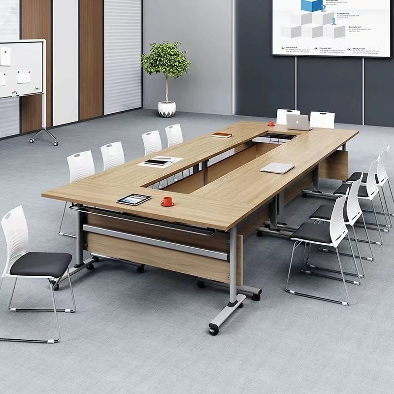 Foldable Conference Table, Long Table for Staff Education Institutions and Training Rooms, Can Be Spliced and Moved, Suitable for Conference Rooms and Offices Foldable Conference Table, Long Table for Staff Education Institutions and Training Rooms, Can Be Spliced and Moved, Suitable for Conference Rooms and Offices