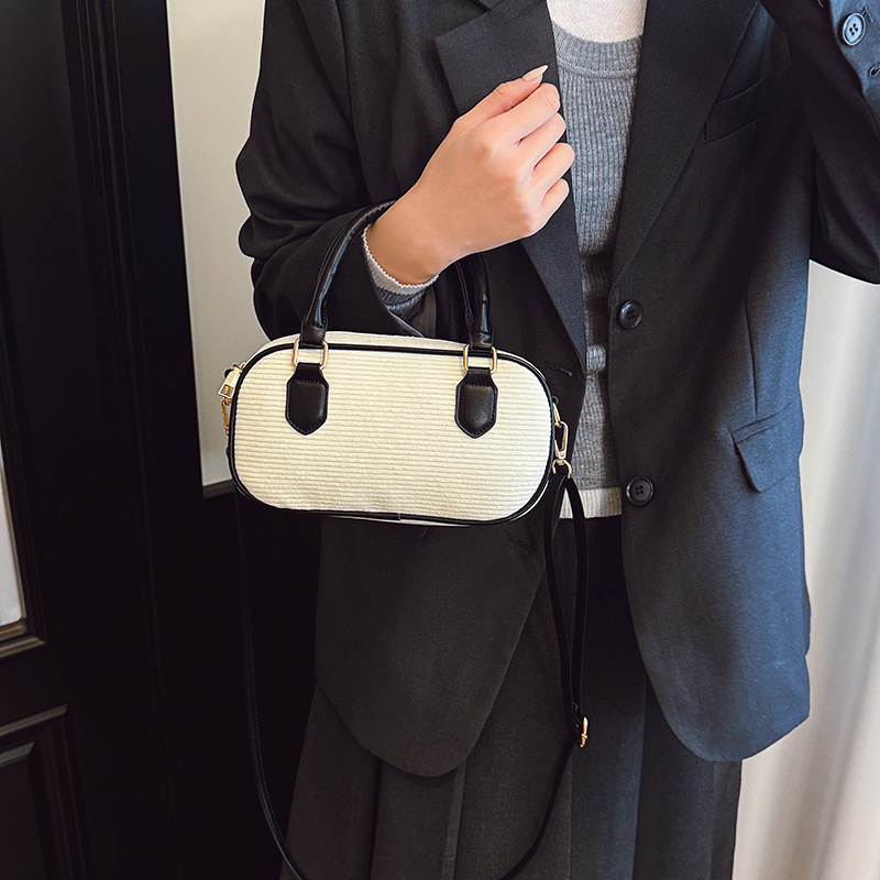 Bolsas de hombro de alto valor de color macarón para hombres y mujeres, bolsas de mano de niños a rayas de moda, bolsas para niños de caimón de otoño y invierno