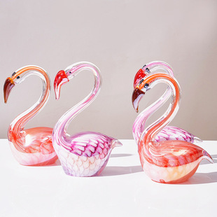 Modern Simple Glass Swan Animal Decoration Living Room Bedroom Entrance Hotel Model Room Soft Home Decorations