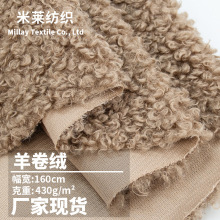 羊卷绒布料圈圈绒 卷毛绒 卷曲绒 服装外套箱包鞋材毛绒玩具面料