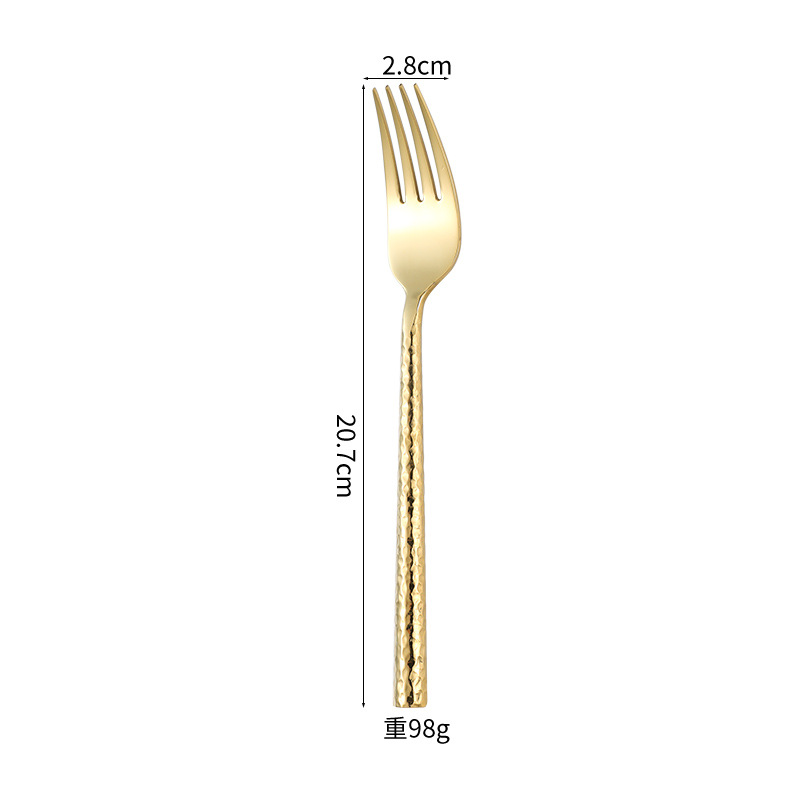 Edles Besteckset Mit Hammerschlagdesign Aus Edelstahl Rund_voghion.com