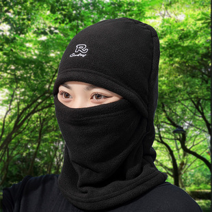 Cross-Border Hat Autumn and Winter Neck Warmer Integrated Cycling Hat, Warm Windproof and Cold-Proof Pullover Hat with Fleece Lining and Thickened Ear Protection