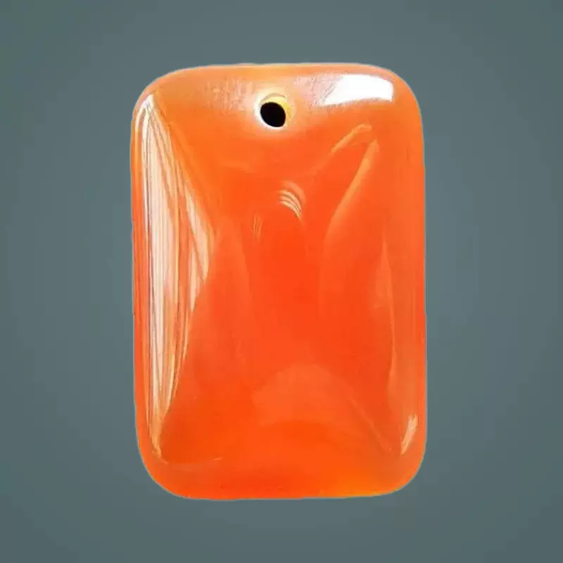 天然玉髓玛瑙无事牌吊坠玉石玉器面包牌平安牌挂件项链