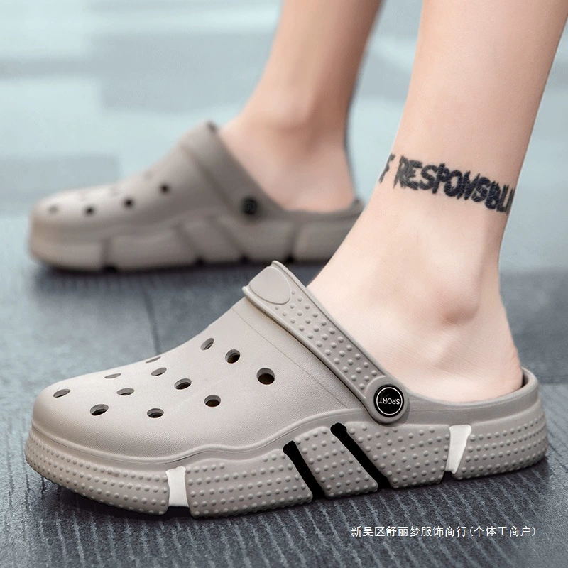 Летние мужские сандалии Croc Shoes, модные, нескользящие, с мягкой подошвой, открытым носком, на толстой подошве, пляжные шлепанцы, оптом
