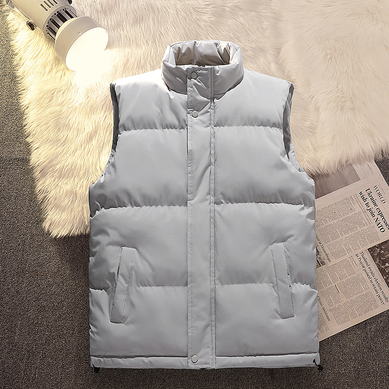 Leisure down cotton vest men's youth stand collar sleeveless cotton vest coat empty plate Plus LOGO a generation of spot