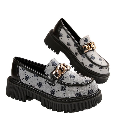 2025 New Model Cross-Border International Trade Wide-Fit Chain Loafers Slip-On Thick Sole Japanese Style Amazon TEMU Dropshipping