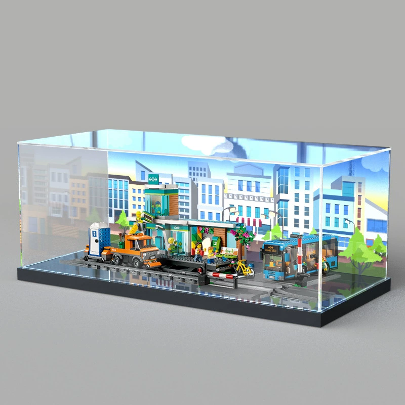 Lego, контейнер для хранения, поезд, автобус, акриловая подставка