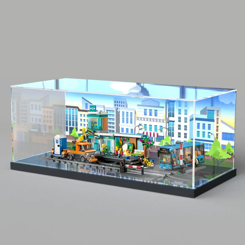 Lego, контейнер для хранения, поезд, автобус, акриловая подставка