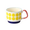 Japanese retro INS ceramic hanging ear print coffee cup can stack the creative Mark cup couple breakfast milk cup