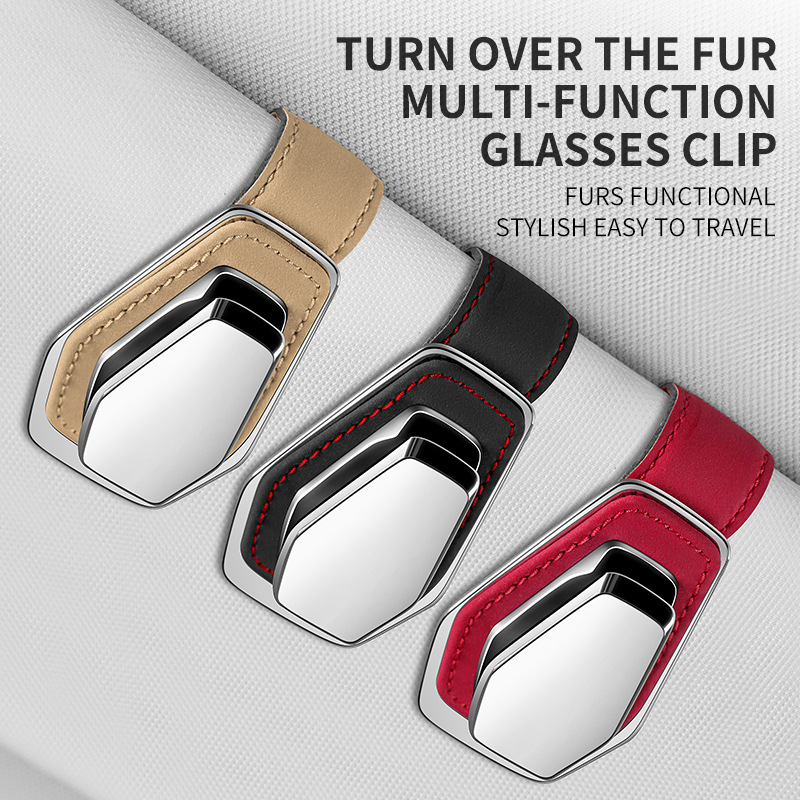 Car suede glasses clip universal hardware car inner glasses clip ticket clip export popular products multi-color