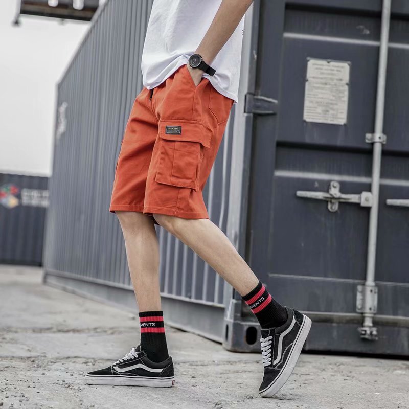 2024 summer workwear shorts men's casual pants Japanese retro multi-pocket loose shorts men's sports pants 2024 summer workwear shorts men's casual pants Japanese retro multi-pocket loose shorts men's sports pants
