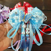 Hairgrip from pearl with bow, three dimensional hair accessory, children's Hanfu, with embroidery, Chinese style