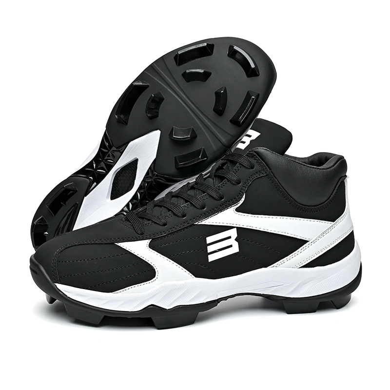 Cross-Border New Model Youth Baseball Tpu Wear-Resistant Non-Slip Mid-Top Ankle Protection Studded Baseball Shoes Professional Training Shoes